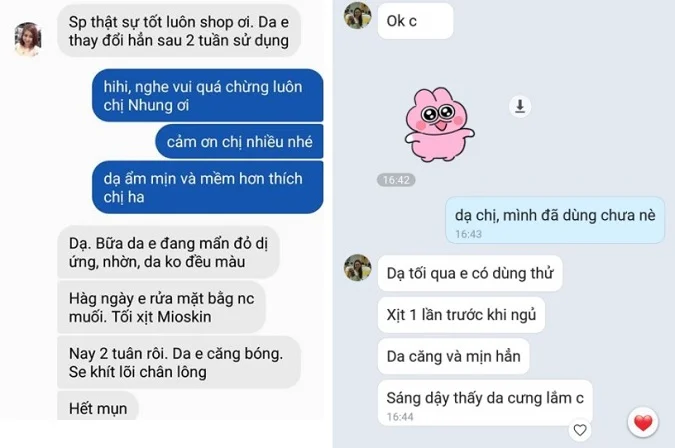 Đánh giá của khách hàng về Mioskin Plus