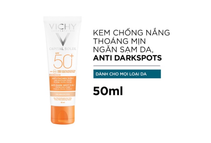 Kem chống nắng Vichy Capital Soleil UVB+UVA Anti Dark Spot 3 in 1 SPF 50+